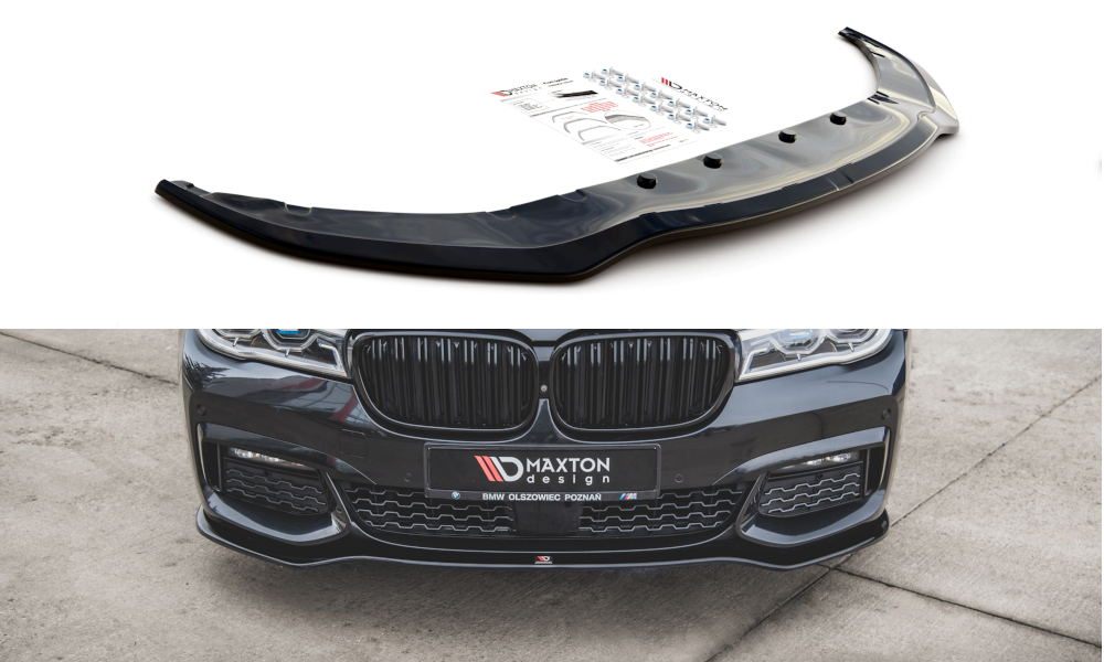 Maxton Design Street+ Spoilerlippe Front Ansatz V.1 passend für BMW 7 M-Paket G11 /G12 schwarz Hochglanz