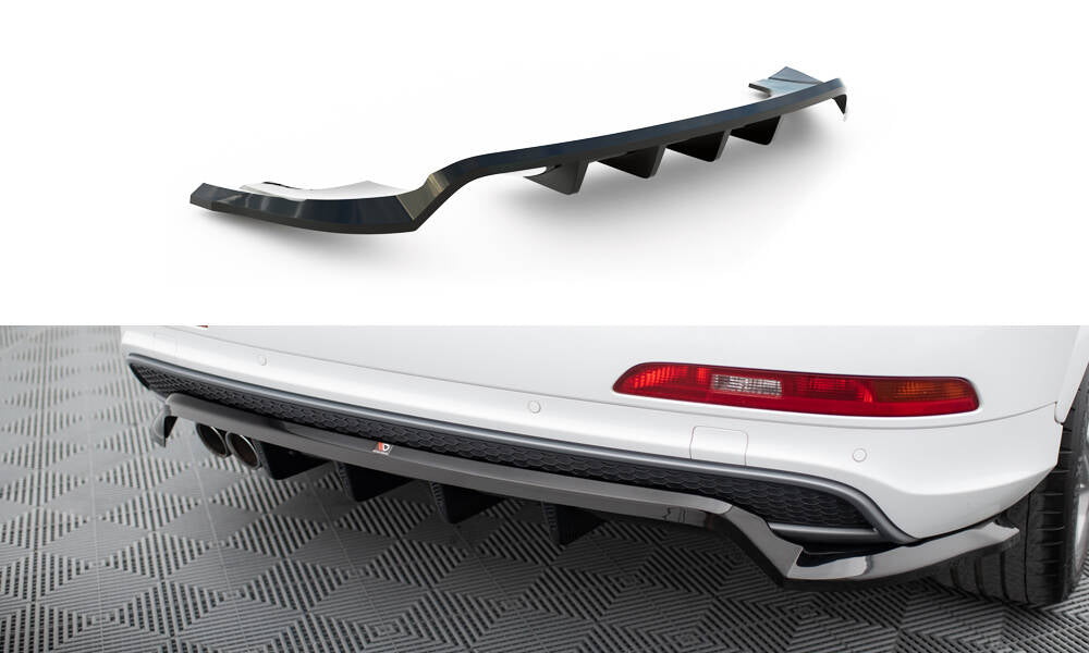 Maxton Design Street+ Mittlerer Diffusor RACE passend für Audi Q3 S-line 8U schwarz Hochglanz