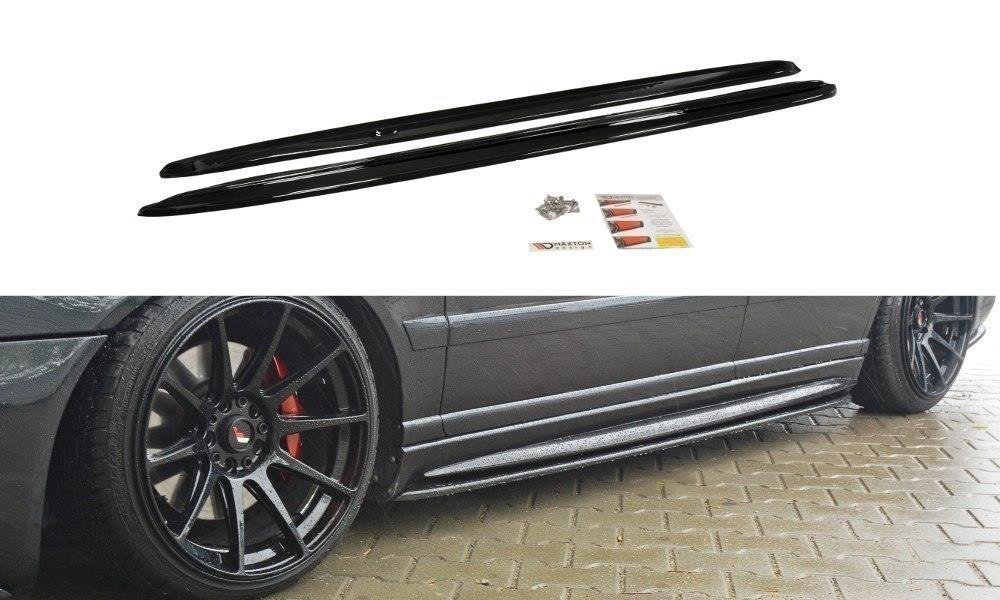 Maxton Design Street+ Seitenschweller Leisten passend für AUDI S4 B5 schwarz Hochglanz