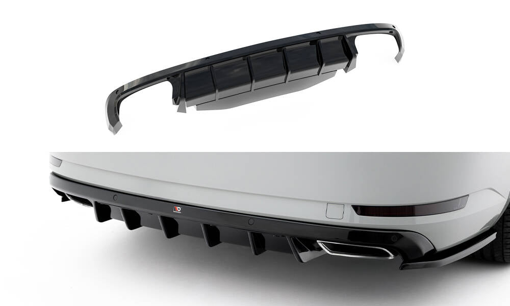 Maxton Design Diffusor Heck Ansatz passend für Skoda Superb Liftback / Combi Mk3 schwarz Hochglanz