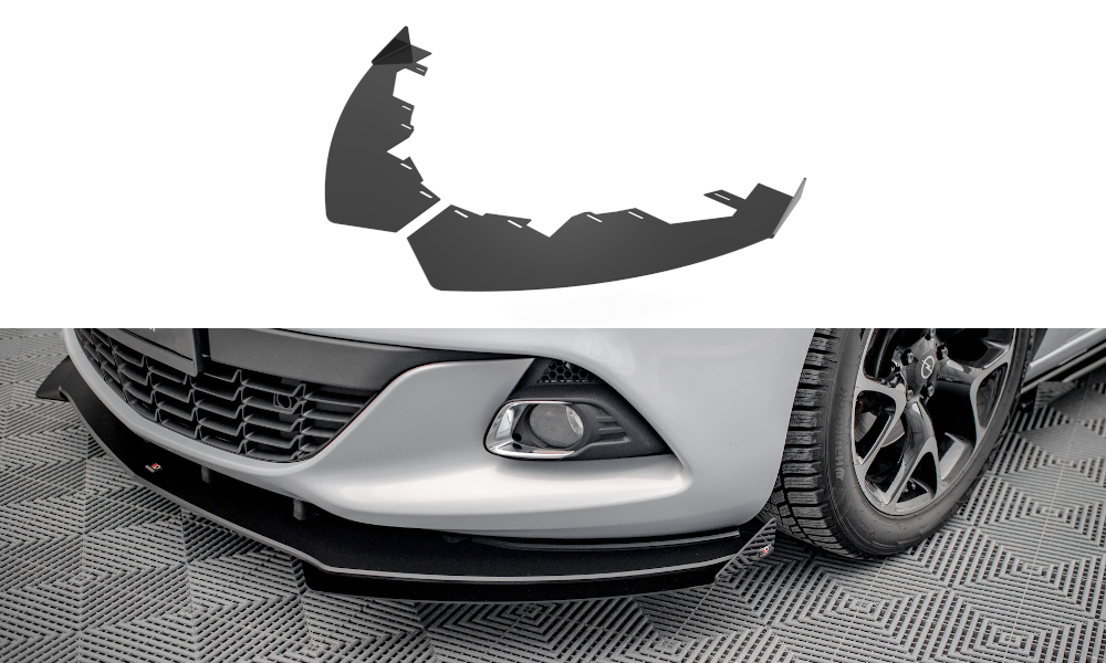 Maxton Design Front Stoßstange Flaps passend für Opel Astra GTC OPC-Line J schwarz Hochglanz