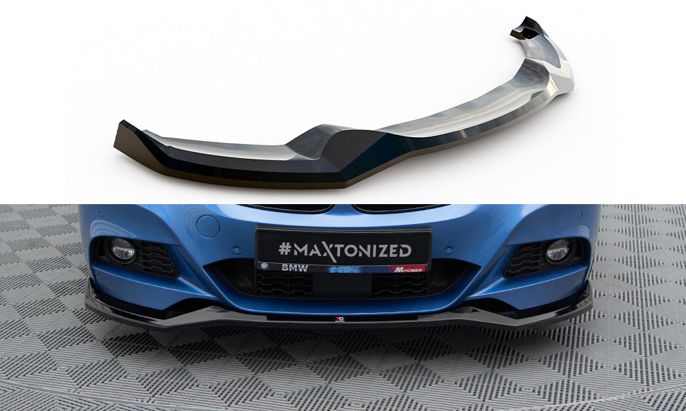 Maxton Design Street+ Spoilerlippe Front Ansatz V.2 passend für BMW 3er GT M-Paket F34 schwarz Hochglanz