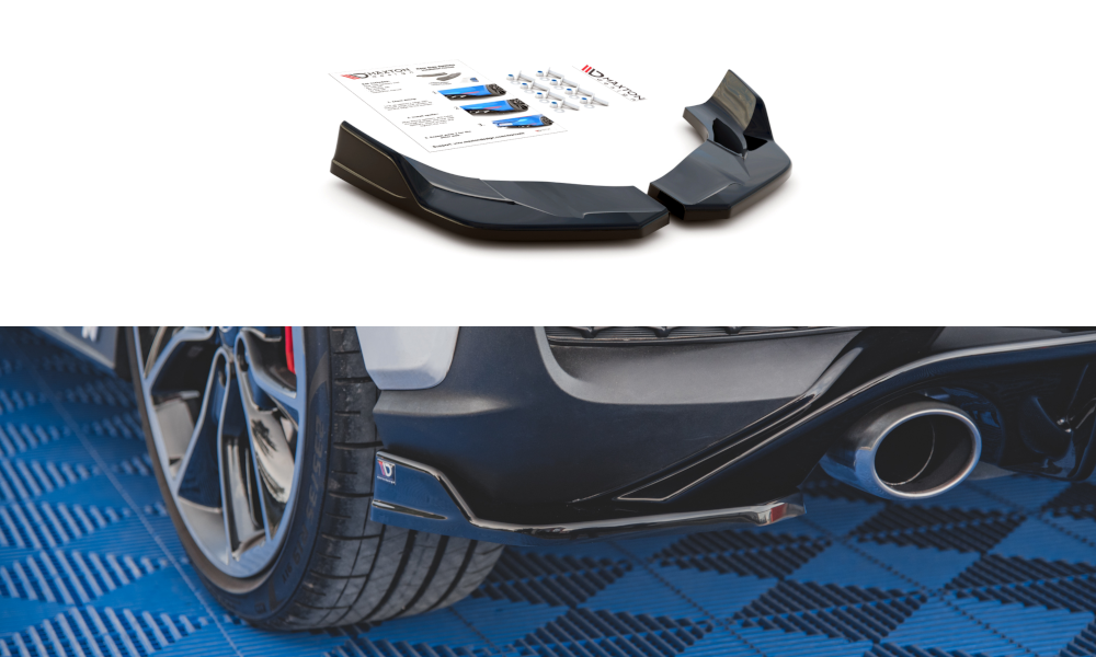 Maxton Design Heck Ansatz Flaps Diffusor V.4 passend für Hyundai I30 N Mk3 Hatchback schwarz Hochglanz