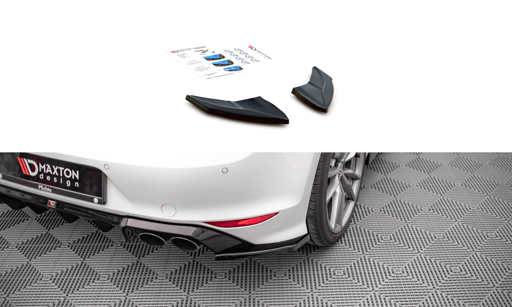 Maxton Design Heck Ansatz Flaps Diffusor V.4 passend für VW Golf R Mk7 schwarz Hochglanz