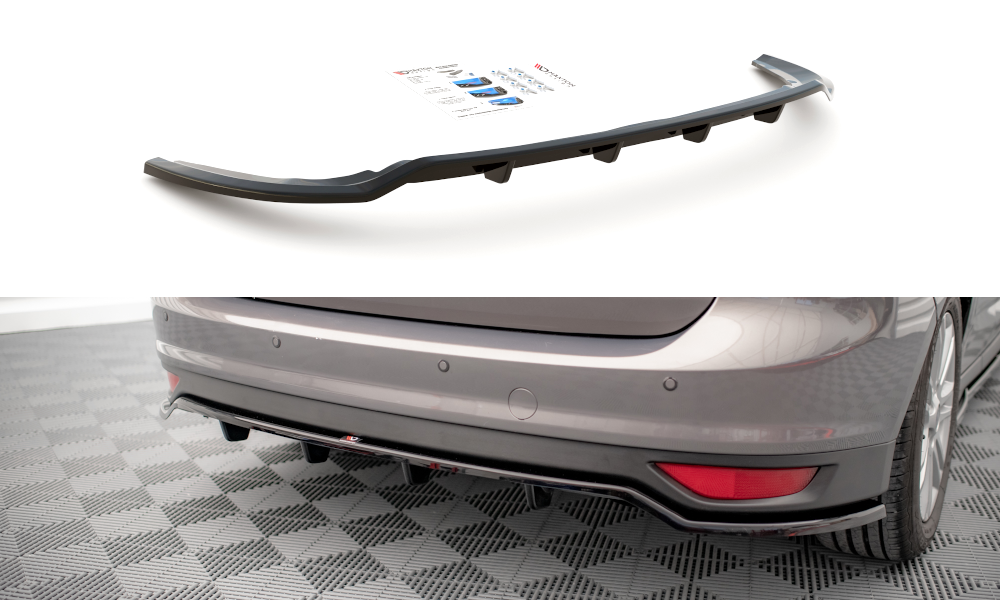 Maxton Design Street+ Mittlerer Diffusor RACE passend für Ford C-Max Mk2 schwarz Hochglanz