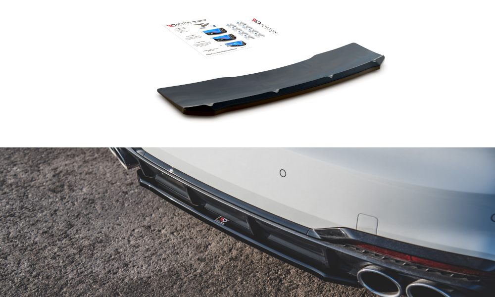 Maxton Design Mittlerer Diffusor Heck Ansatz für Audi S5 Sportback F5 Facelift Carbon Look