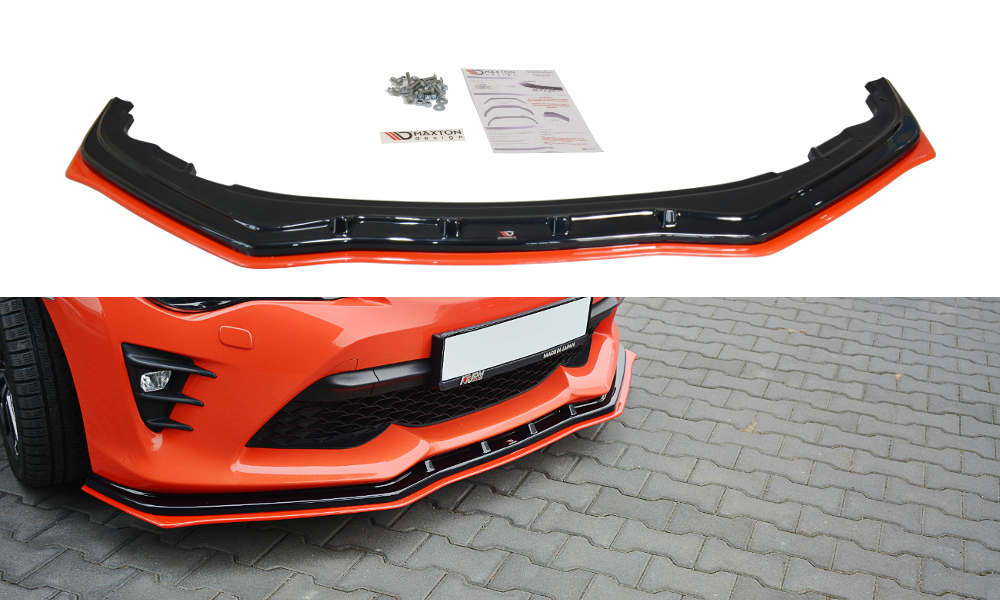 Maxton Design Street+ Spoilerlippe Front Ansatz V.4 passend für Toyota GT86 Facelift schwarz Hochglanz