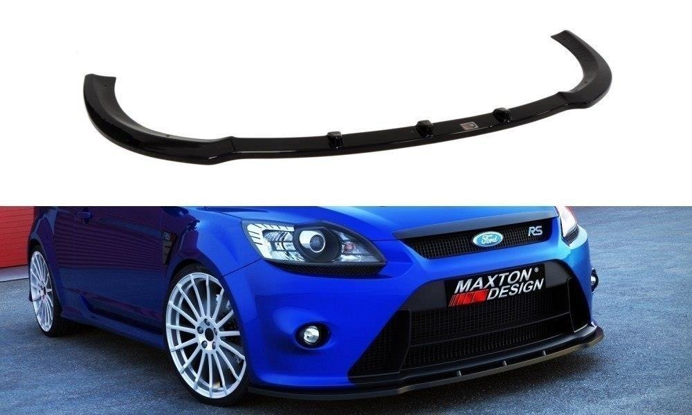 Maxton Design Street+ Spoilerlippe Front Ansatz V.1 passend für Ford Focus RS Mk2 schwarz Hochglanz