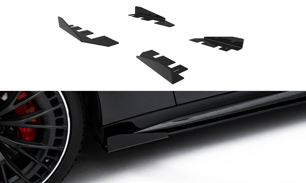 Maxton Design Seitenschweller Flaps passend für Mercedes-AMG CLE 53 Aero C236 schwarz Hochglanz