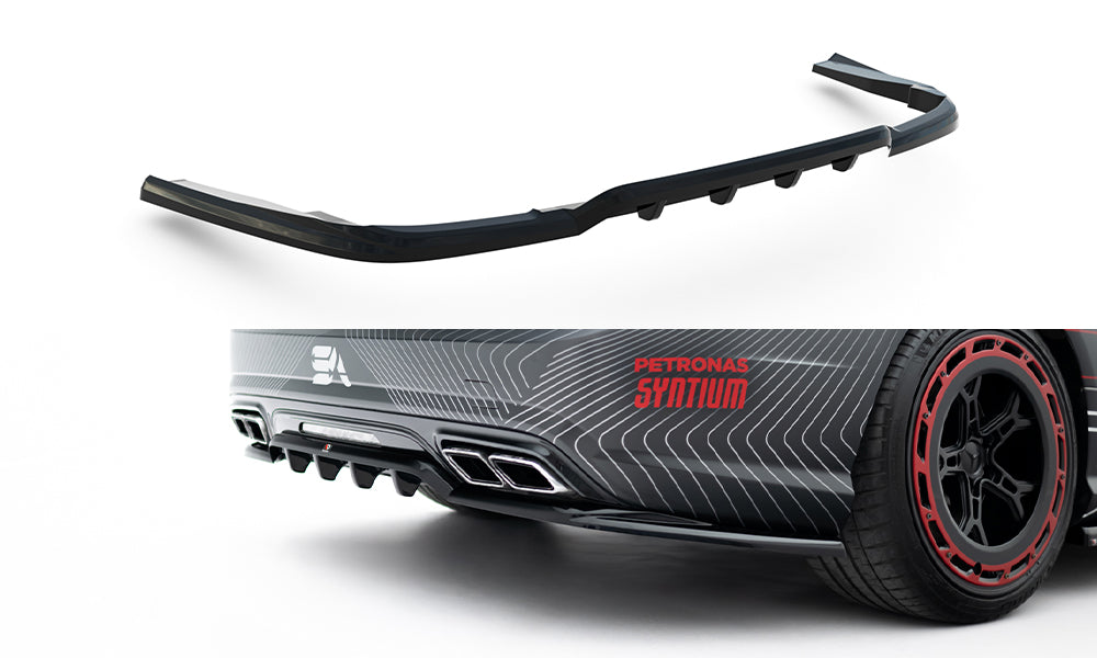 Maxton Design Street+ Mittlerer Diffusor RACE passend für Mercedes-Benz SL 63 AMG R231 schwarz Hochglanz