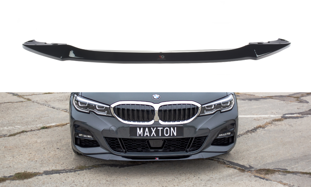 Maxton Design Street+ Spoilerlippe Front Ansatz V.1 passend für BMW 3er M-Paket G20 schwarz Hochglanz
