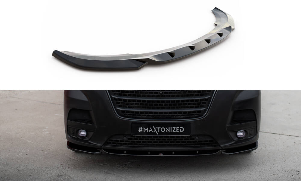 Maxton Design Street+ Spoilerlippe Front Ansatz passend für Renault Master Mk3 Facelift schwarz Hochglanz