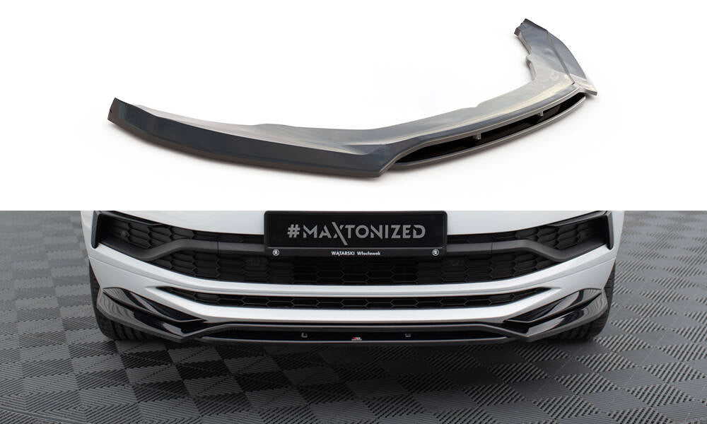 Maxton Design Street+ Spoilerlippe Front Ansatz passend für Skoda Kodiaq Mk1 Sportline/RS schwarz Hochglanz