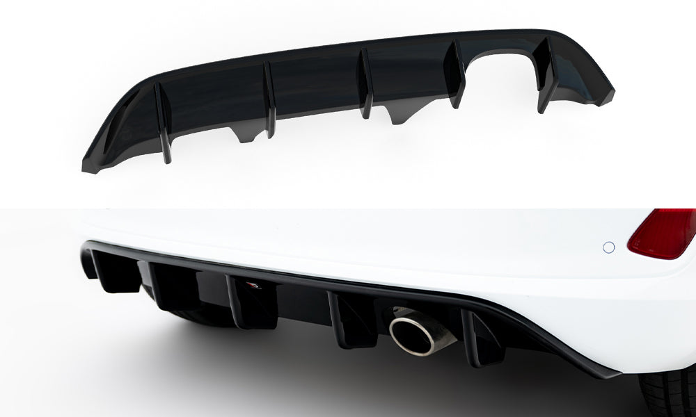 Maxton Design Diffusor Heck Ansatz passend für Ford Fiesta Mk8 ST-Line schwarz Hochglanz
