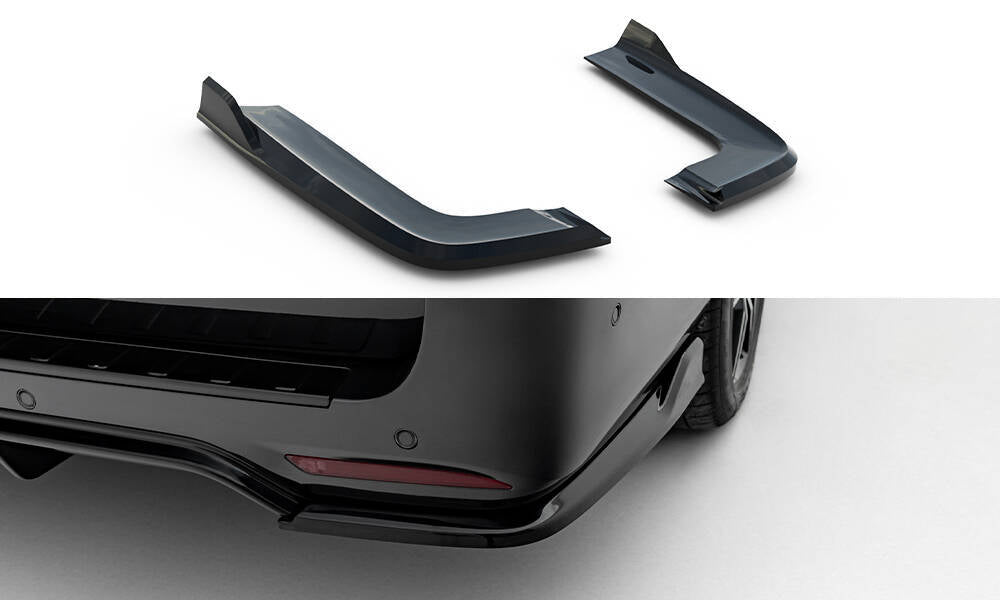 Maxton Design Heck Ansatz Flaps Diffusor V.3 passend für Mercedes-Benz V-Klasse AMG-Line W447 Facelift schwarz Hochglanz