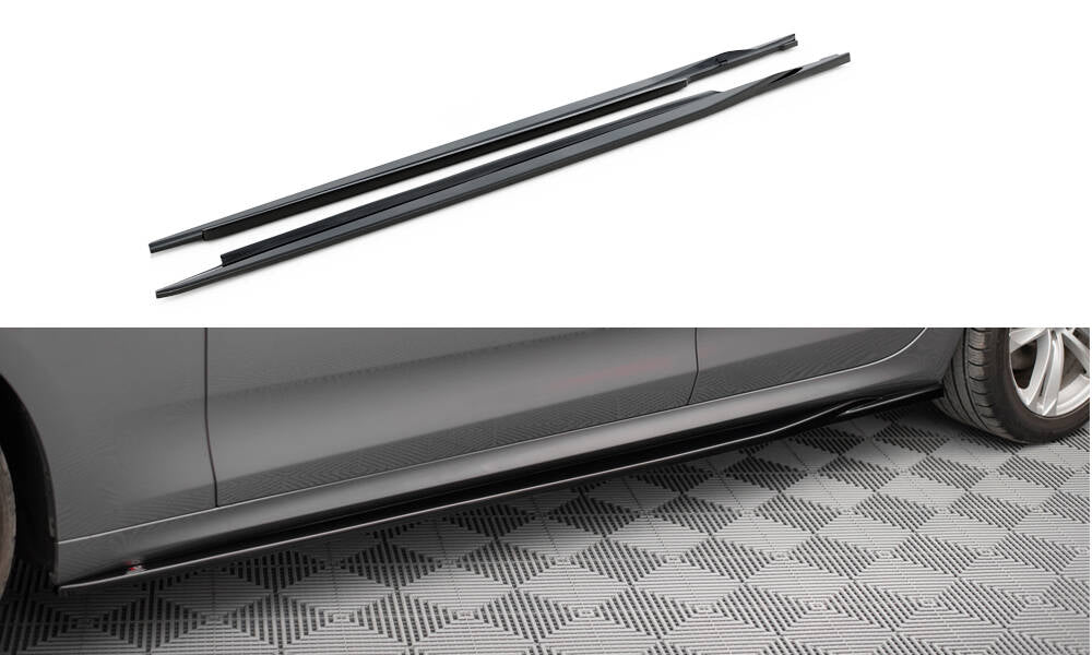 Maxton Design Street+ Seitenschweller Leisten passend für BMW 5er GT M-Paket F07 schwarz Hochglanz