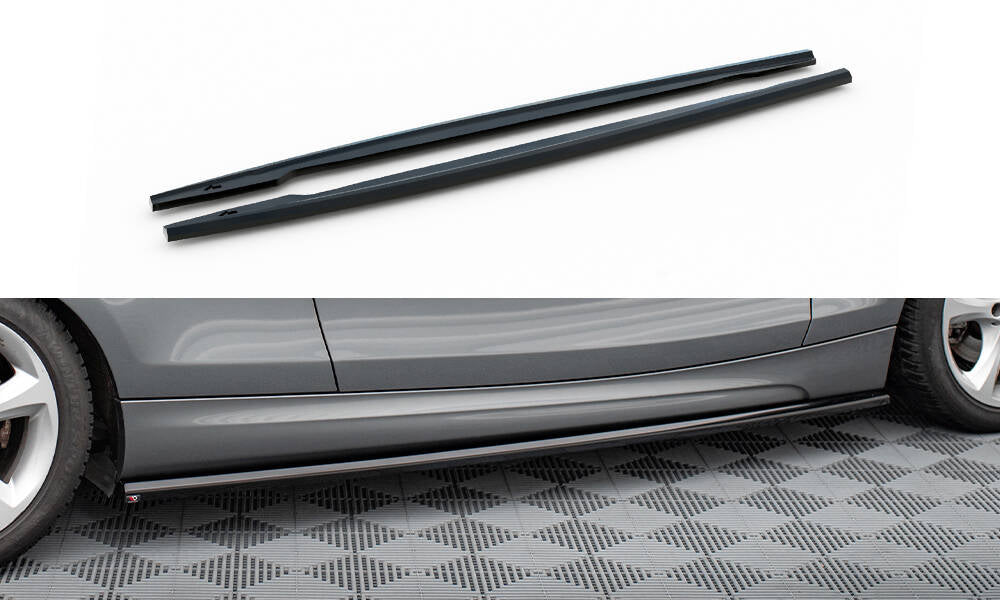 Maxton Design Street+ Seitenschweller Leisten passend für BMW 1er M-Paket E82 schwarz Hochglanz
