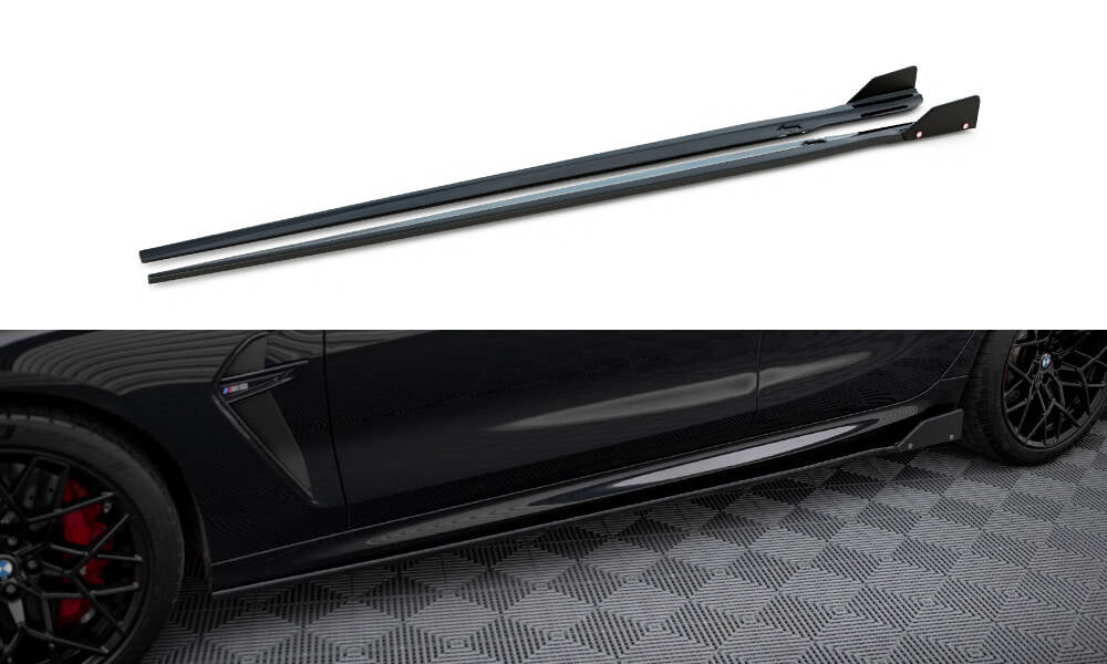Maxton Design Street+ Seitenschweller Leisten passend für V.1 + Flaps passend für BMW M8 Gran Coupe F93 / 8 Gran Coupe M-Paket G16