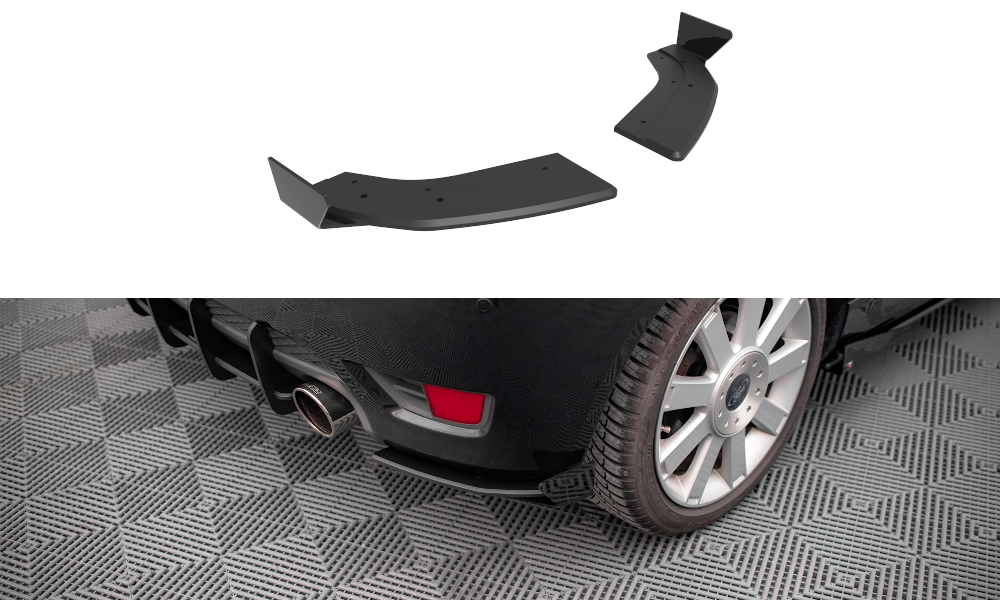 Maxton Design Street Pro Heck Ansatz Flaps Diffusor + Flaps passend für Ford Fiesta ST Mk6 schwarz Hochglanz