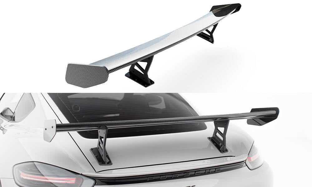 Maxton Design Carbon Spoiler With Internal Brackets Uprights V.1 Porsche 718 Cayman 982c für Porsche Cayman 982c