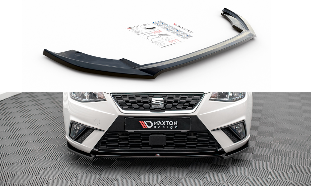 Maxton Design Street+ Spoilerlippe Front Ansatz V.3 passend für Seat Ibiza FR/ Standard Mk5 schwarz Hochglanz