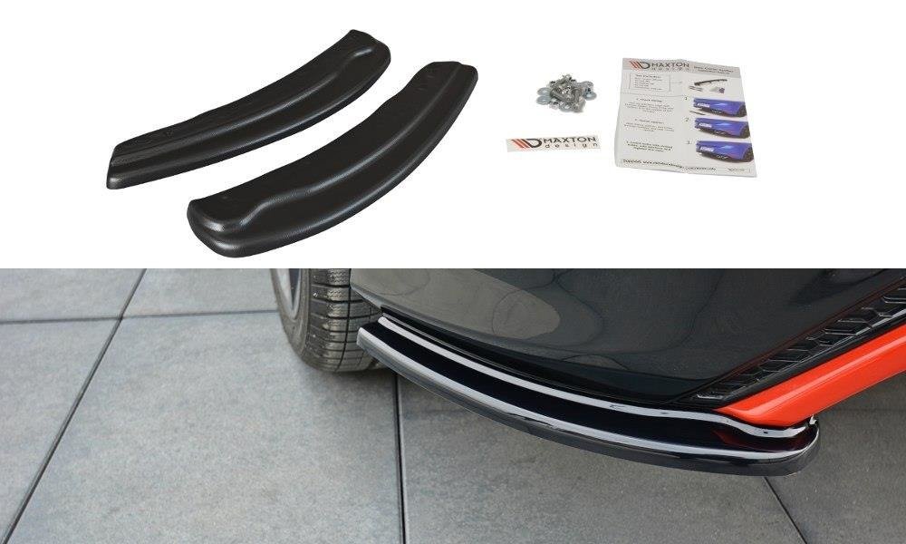 Maxton Design Heck Ansatz Flaps Diffusor passend für Ford Focus ST-Line Mk3 FL schwarz Hochglanz