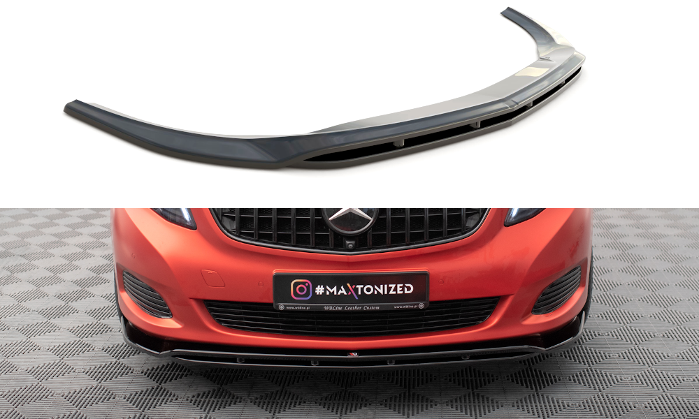 Maxton Design Street+ Spoilerlippe Front Ansatz V.4 passend für Mercedes-Benz V-Klasse W447 schwarz Hochglanz