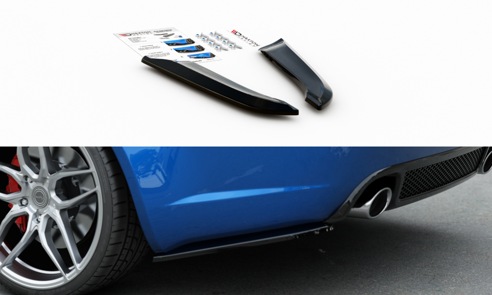Maxton Design Heck Ansatz Flaps Diffusor V.1 passend für Audi RS4 Limousine B7 schwarz Hochglanz