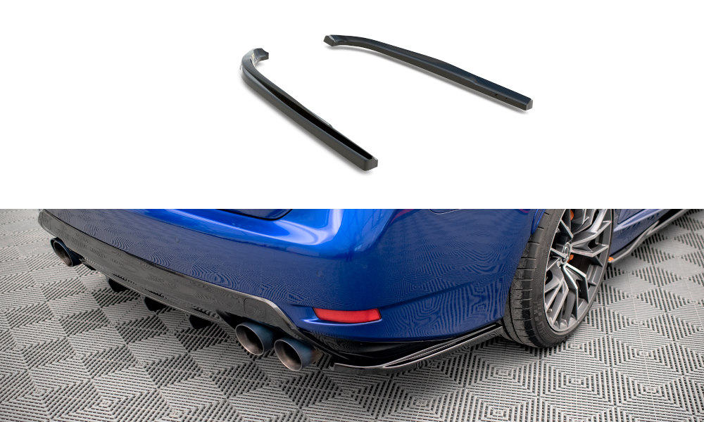Maxton Design Heck Ansatz Flaps Diffusor passend für Lexus GS F Mk4 Facelift schwarz Hochglanz