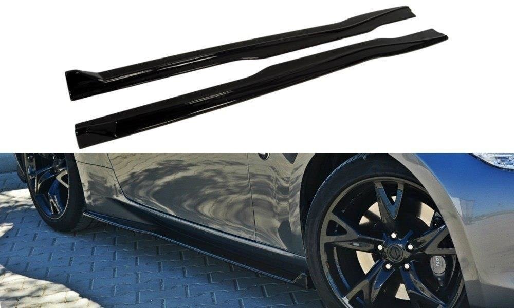 Maxton Design Street+ Seitenschweller Leisten passend für V.1 passend für Nissan 370Z schwarz Hochglanz