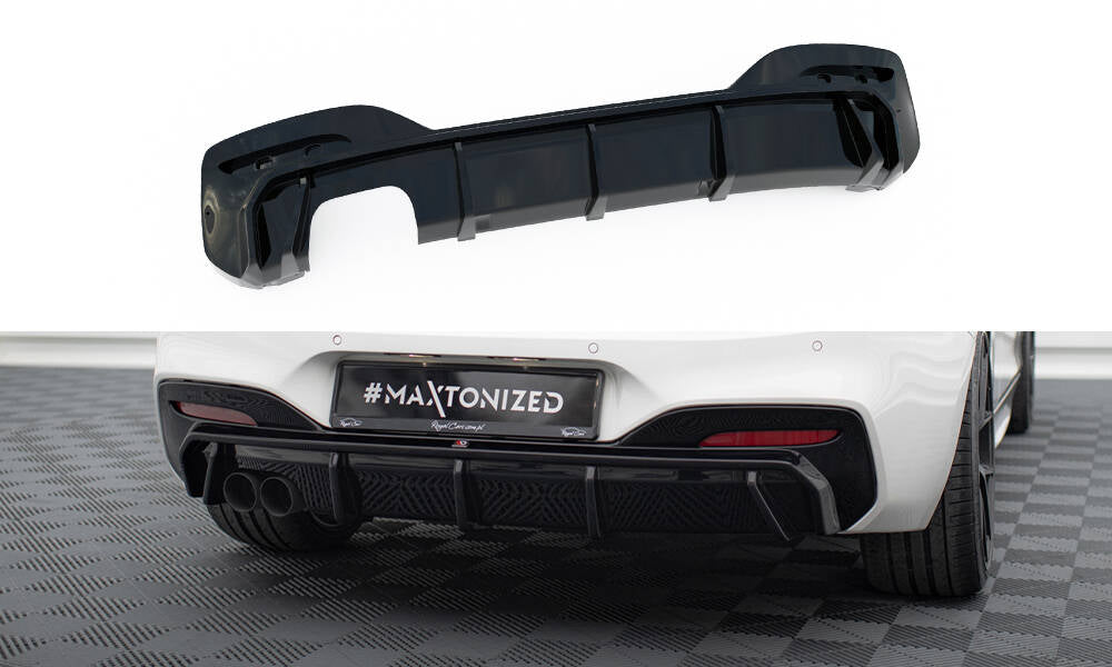 Maxton Design Diffusor Heck Ansatz V.3 passend für BMW 1er M-Paket F20 Facelift (Doppelauspuff li.)