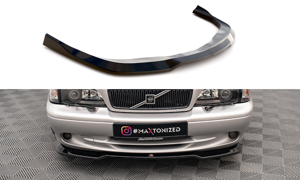 Maxton Design Street+ Spoilerlippe Front Ansatz V.2 passend für Volvo C70 Mk1 schwarz Hochglanz