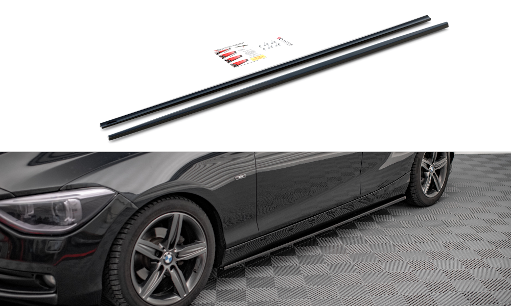 Maxton Design Street+ Seitenschweller Leisten passend für BMW 1er F20 schwarz Hochglanz