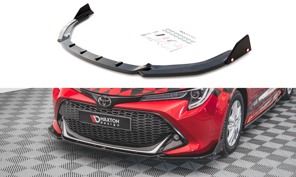 Maxton Design Street+ Spoilerlippe Front Ansatz V.1 + Flaps passend für Toyota Corolla GR Sport XII