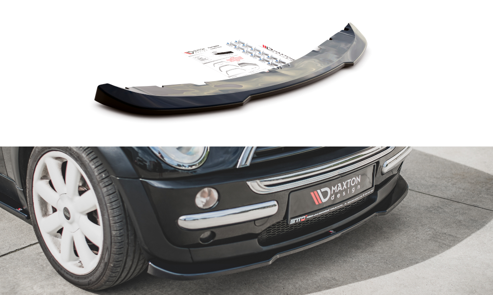 Maxton Design Street+ Spoilerlippe Front Ansatz passend für Mini Cooper / One R50 schwarz Hochglanz
