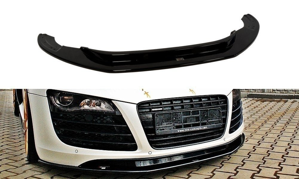 Maxton Design Street+ Spoilerlippe Front Ansatz passend für Audi R8 Mk.1 schwarz Hochglanz