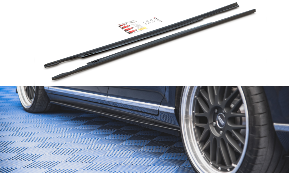 Maxton Design Street+ Seitenschweller Leisten passend für VW Passat B8 schwarz Hochglanz