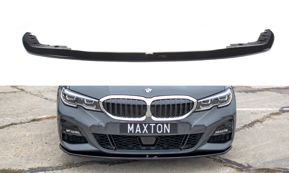 Maxton Design Street+ Spoilerlippe Front Ansatz V.3 passend für BMW 3er M-Paket G20 schwarz Hochglanz