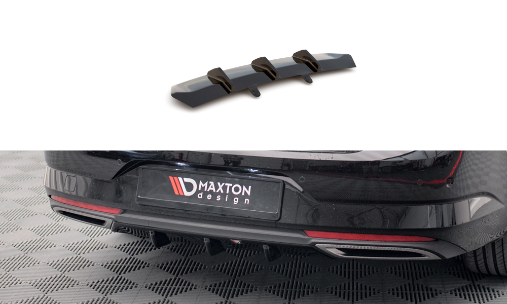 Maxton Design Diffusor Heck Ansatz passend für Renault Talisman schwarz Hochglanz