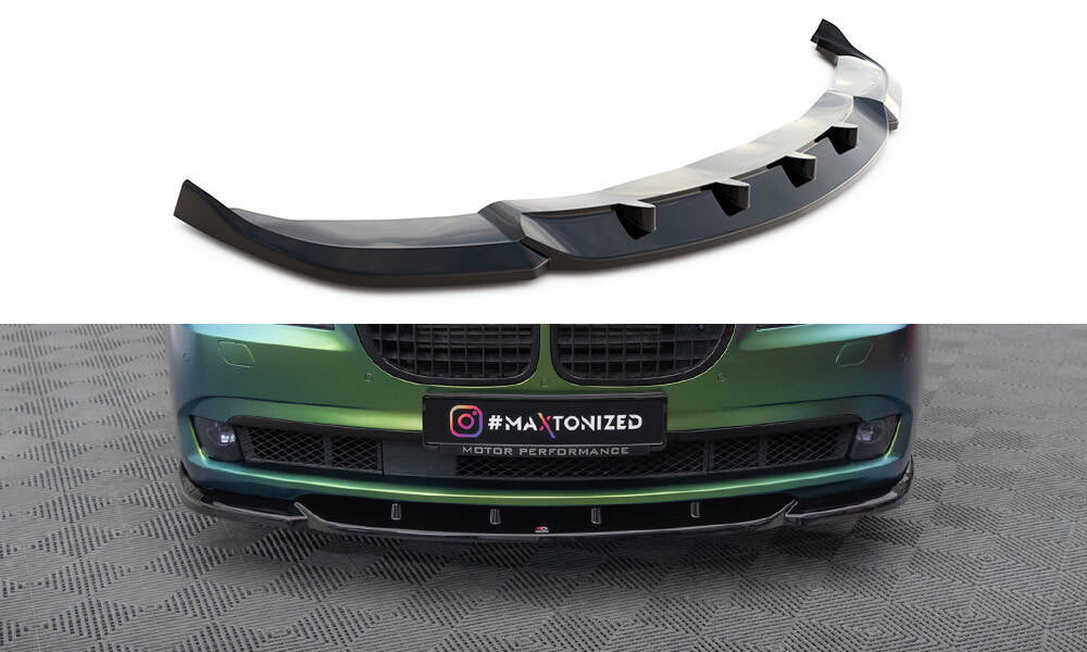 Maxton Design Street+ Spoilerlippe Front Ansatz V.1 passend für BMW 7 F01 schwarz Hochglanz