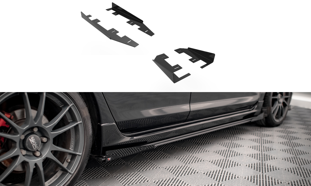 Maxton Design Seitenschweller Flaps passend für Mazda 3 MPS Mk1 schwarz Hochglanz