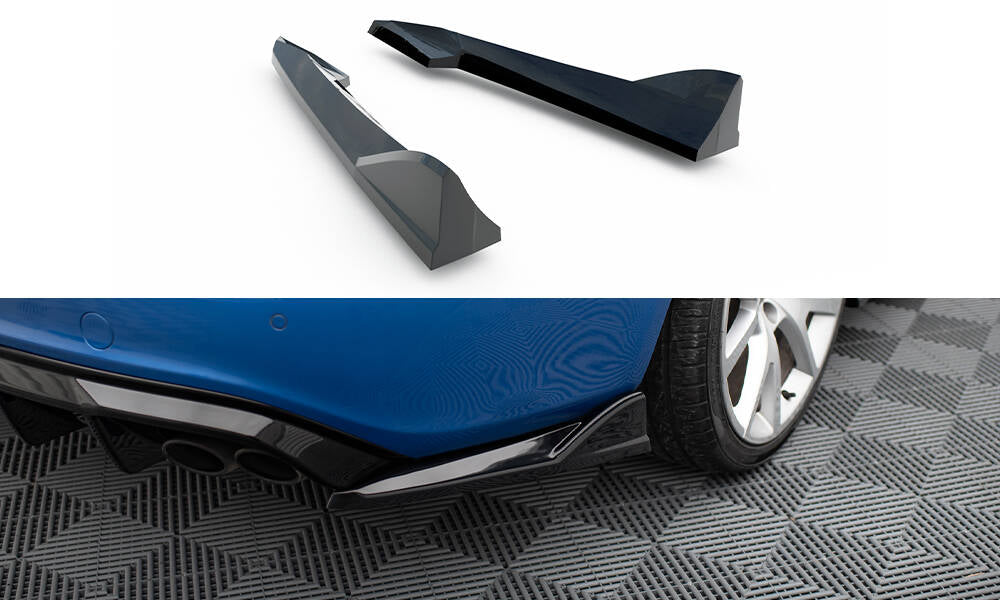Maxton Design Heck Ansatz Flaps Diffusor V.2 passend für Audi S4 / A4 S-Line Limousine B8 schwarz Hochglanz