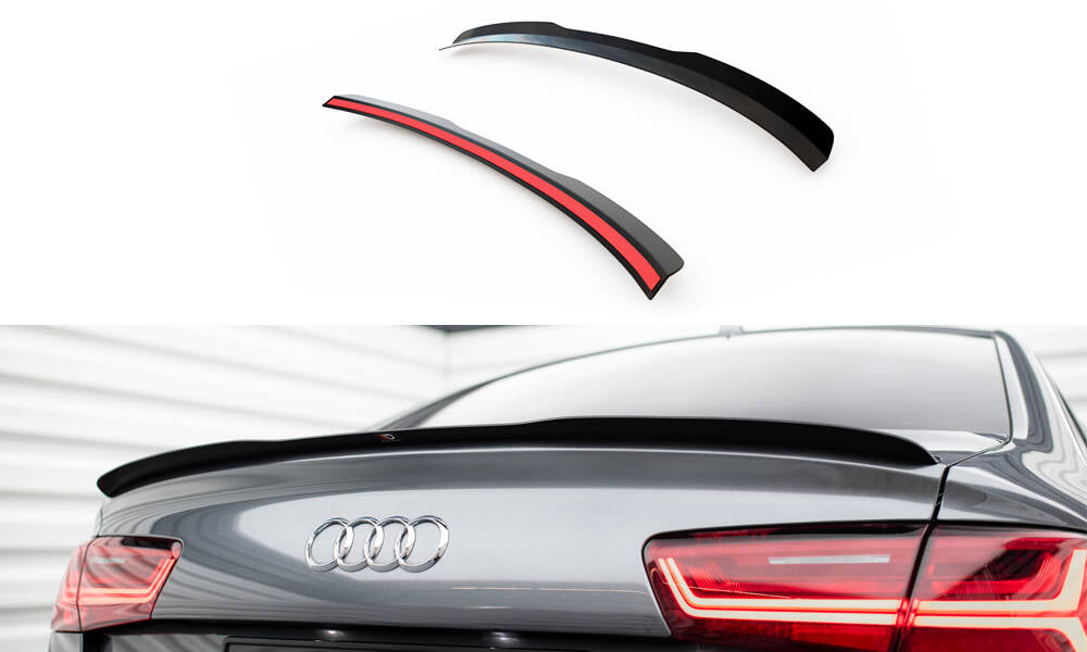 Maxton Design Spoiler CAP passend für Audi A6 / A6 S-line / S6 Limousine C7 Facelift schwarz Hochglanz