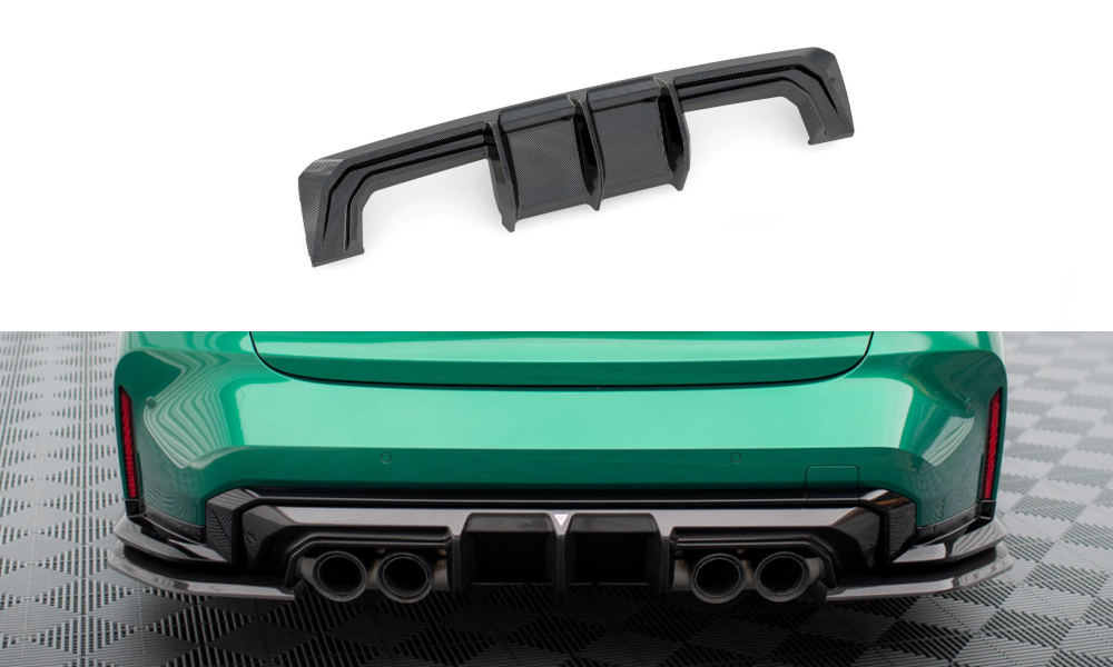 Maxton Design Prepreg Carbon Fiber Diffusor Heck Ansatz passend für BMW M3 Limousine / Touring G80 / G81
