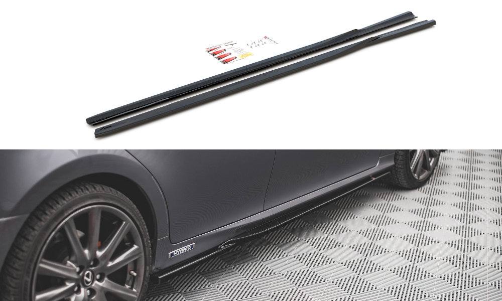 Maxton Design Street+ Seitenschweller Leisten passend für Lexus GS F Sport Mk4(L10) schwarz Hochglanz