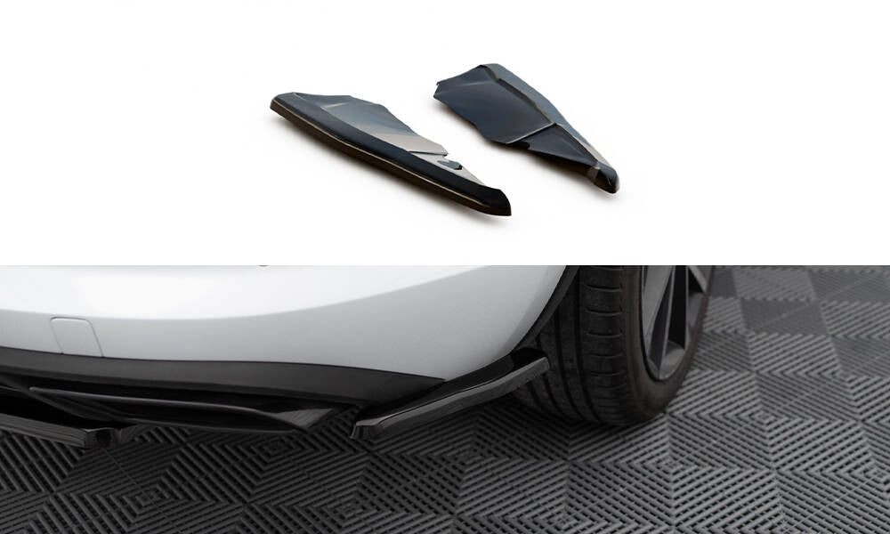 Maxton Design Heck Ansatz Flaps Diffusor passend für Skoda Kodiaq RS Mk1 / Mk1 Facelift schwarz Hochglanz