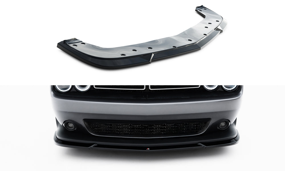 Maxton Design Street+ Spoilerlippe Front Ansatz passend für Dodge Challenger GT Mk3 Facelift schwarz Hochglanz
