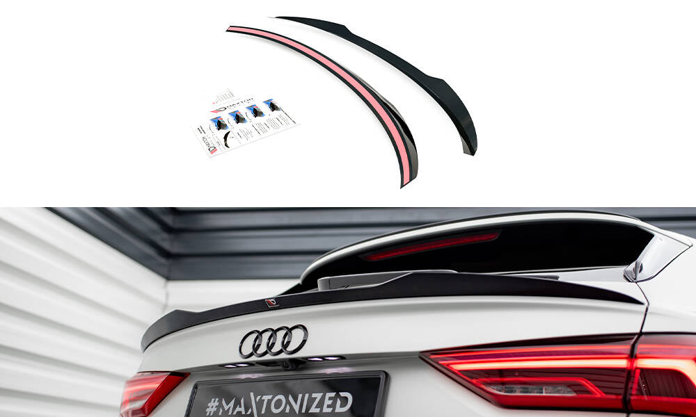 Maxton Design Spoiler CAP passend für Audi RSQ3 / Q3 S-Line / Q3 Sportback F3 schwarz Hochglanz