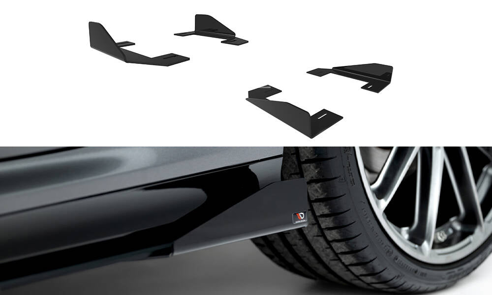 Maxton Design Seitenschweller Flaps passend für BMW 2 / M235i Gran Coupe M-Paket F74 schwarz Hochglanz