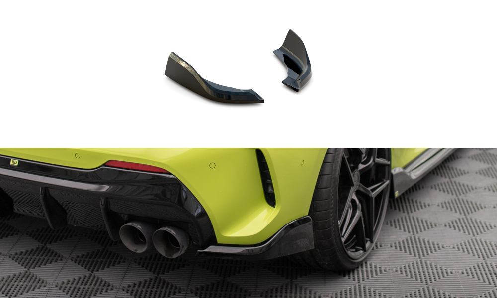 Maxton Design Heck Ansatz Flaps Diffusor V.6 passend für (Für heckansatz v.3) BMW 1er M-Paket / M135i / 128ti F40 schwarz Hochglanz